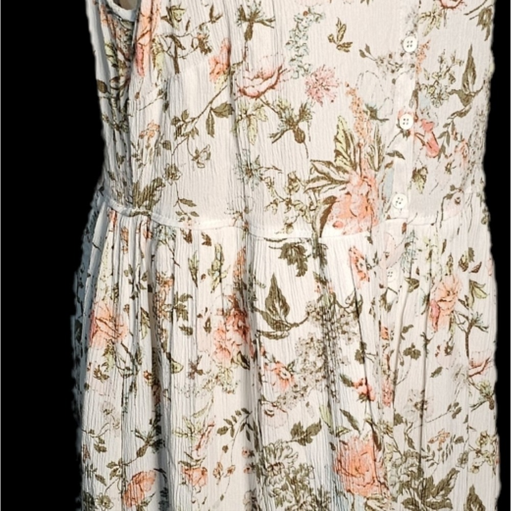 Frye White Floral Sleeveless Tank Midi Dress Size Large - Picture 6 of 11